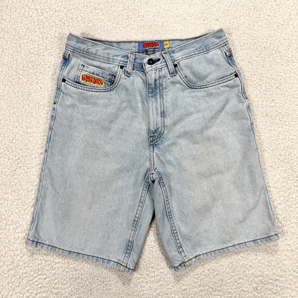 Empyre Denim Shorts Men's 30 Light Wash Skate Y2K Streetwear Jorts Urban Casual